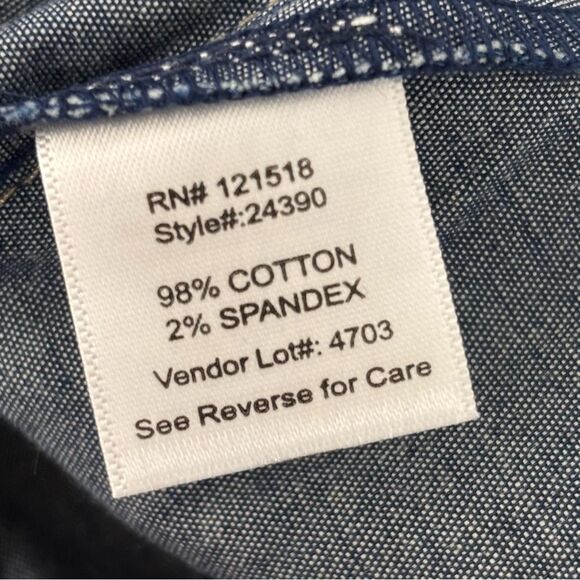 NWT National Vintage Blue Chambray Denim Midi Dress M Tiered MuuMuu Boho Western - Picture 5 of 12